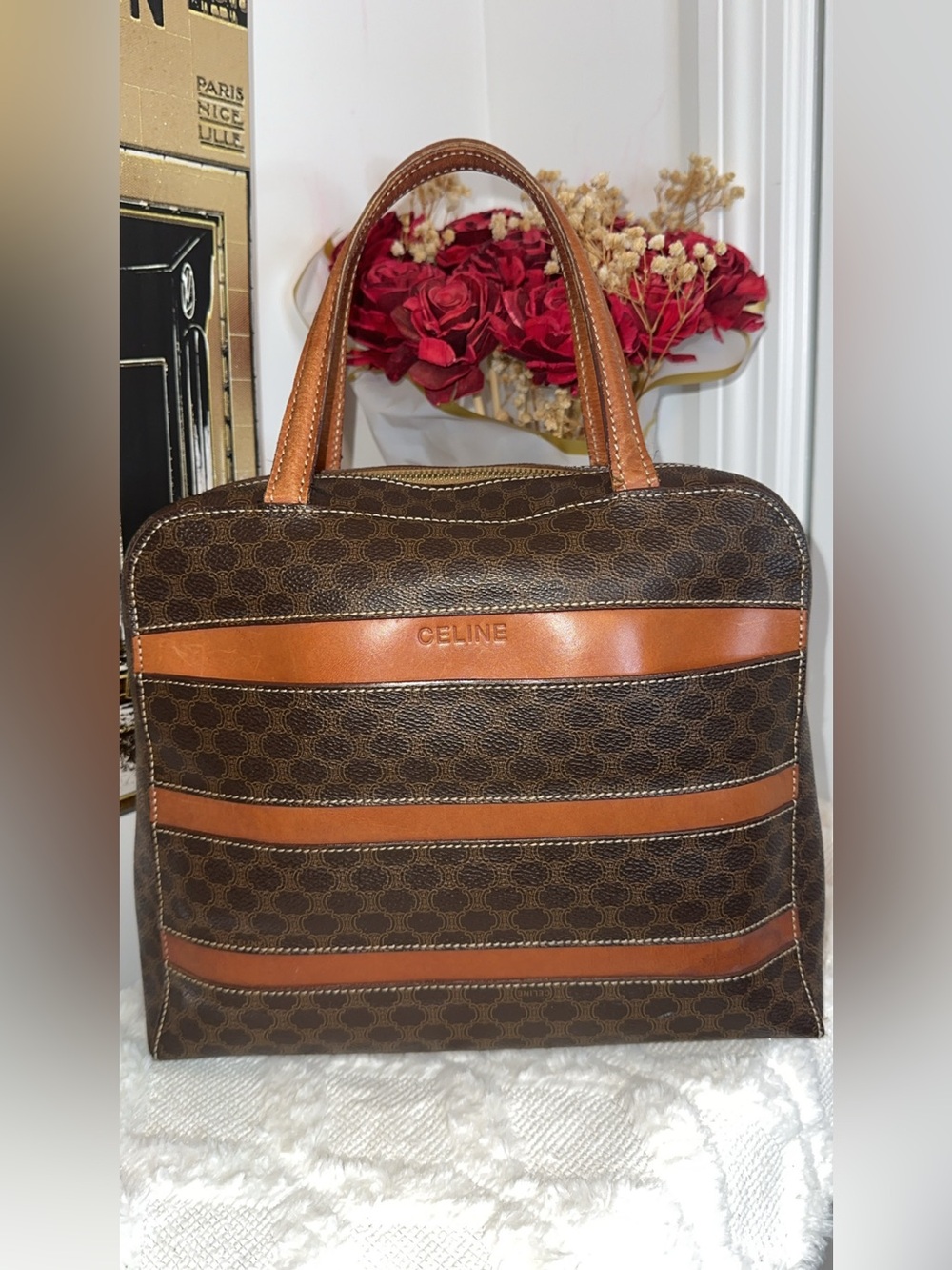 Celine Brown & Tan Signature Coated Canvas Briefcase - Picture 5 of 10